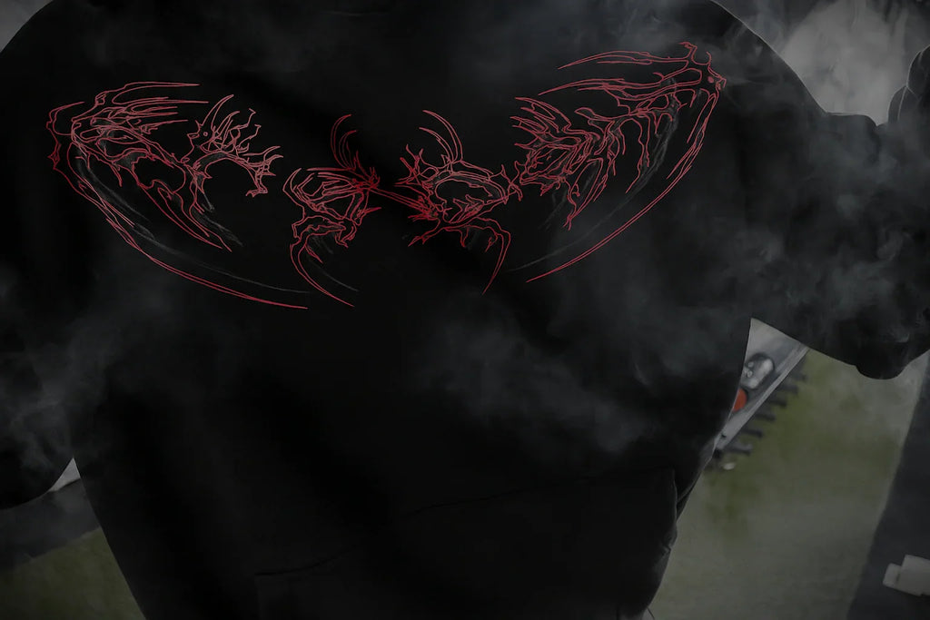 Nightrider Oversized Luxury Hoodie Red - PRODEN 
