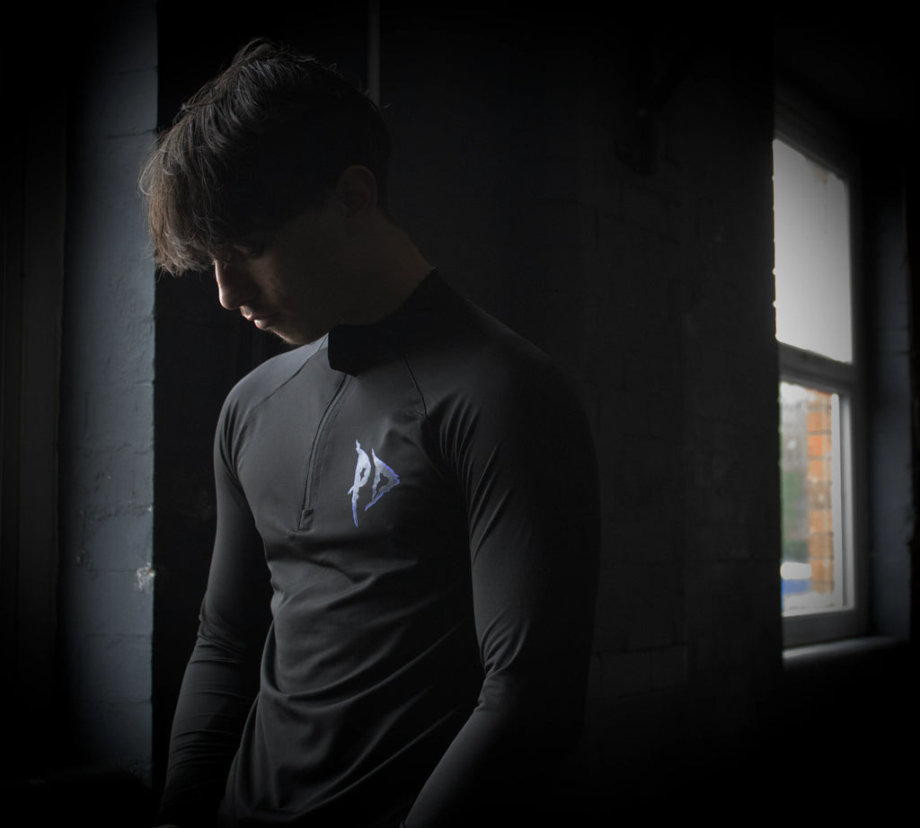 Phantom Dusk Long Sleeve Quarter Zip Compression Blue. - PRODEN 