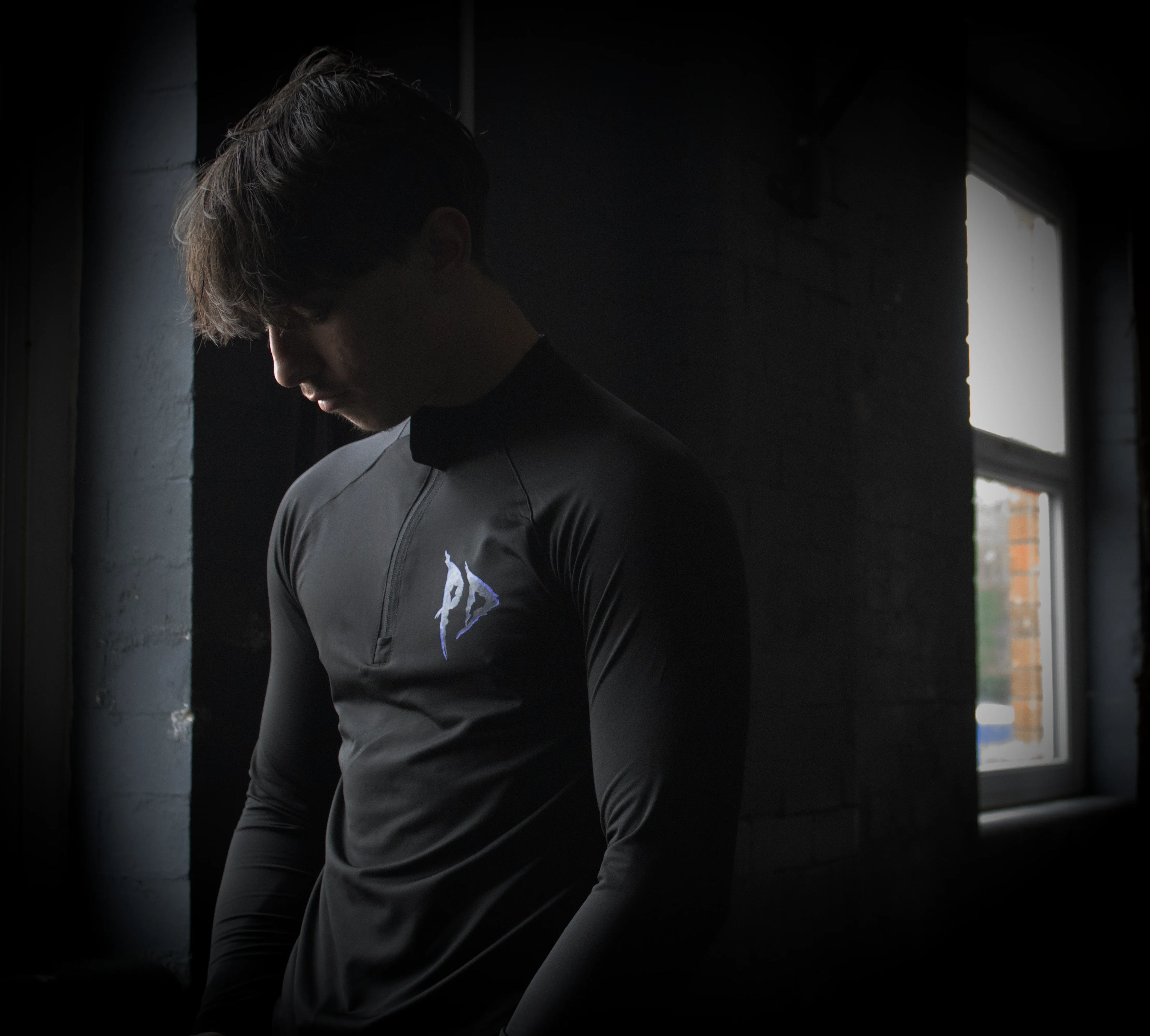 Phantom Dusk Long Sleeve Quarter Zip Compression Blue. - PRODEN 
