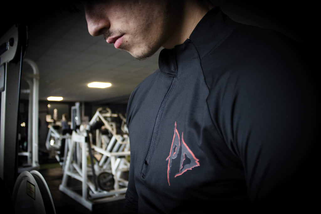 Phantom Dusk Long Sleeve Quarter Zip Compression Dark red. - PRODEN 