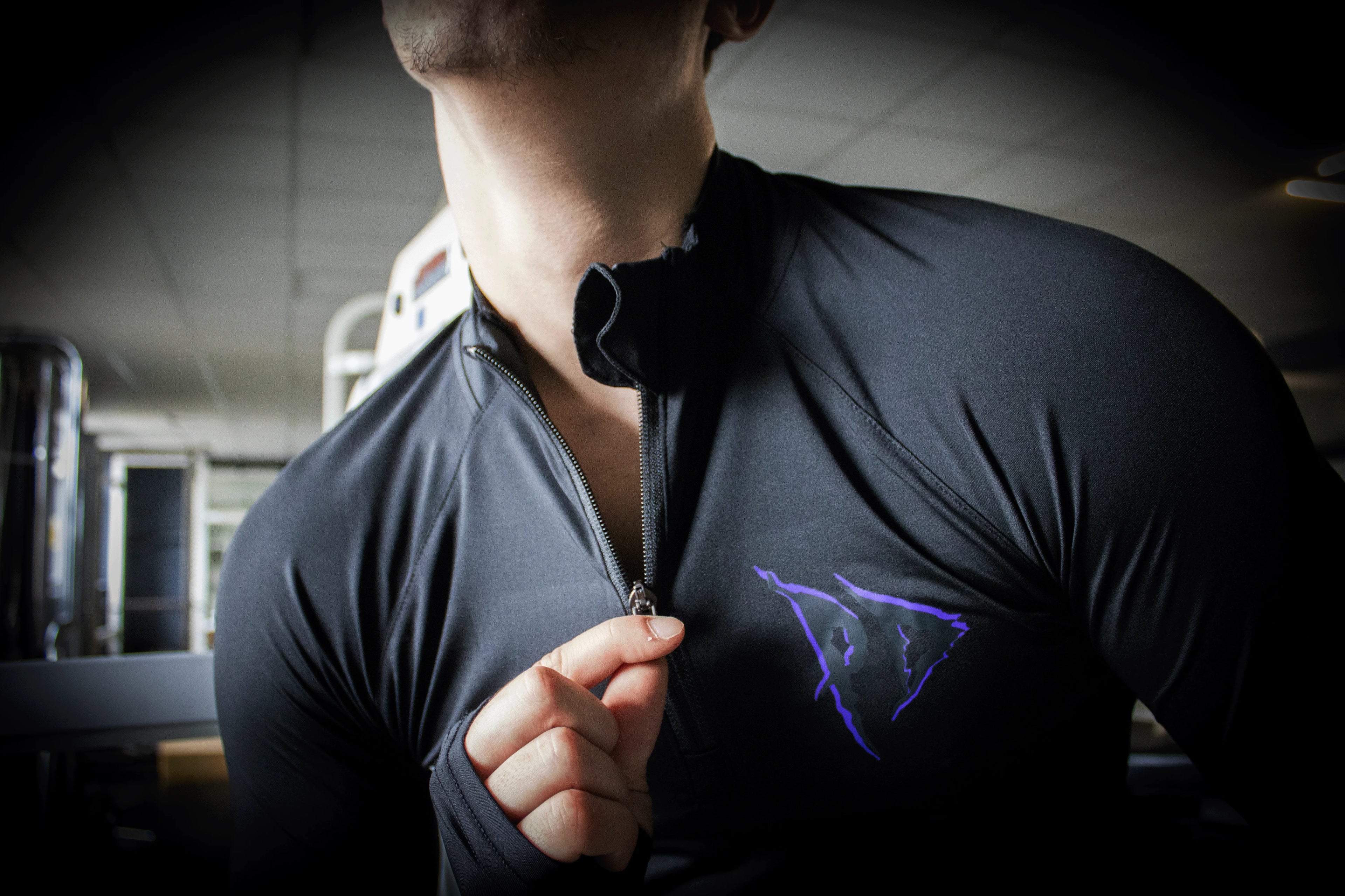 Phantom Dusk Long Sleeve Quarter Zip Compression Purple. - PRODEN 