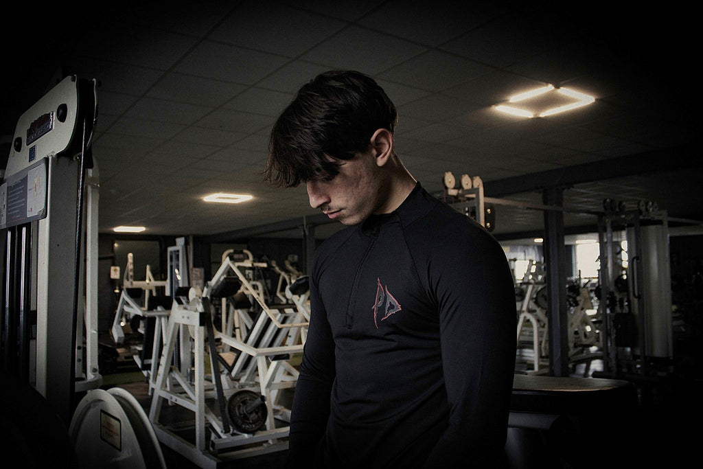 Phantom Dusk Long Sleeve Quarter Zip Compression Dark Red